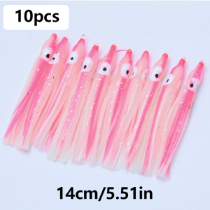 10 Pcs Luminous Squid Soft Bait with High-Quality Fish Hook Artificial Simulation Night Fishing Accessory