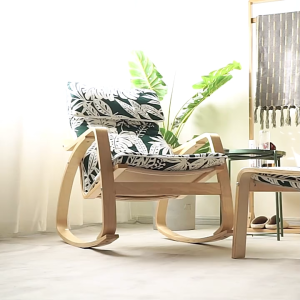 Nordic Rocking Chair Wooden Frame Single Elderly Chair Pregnant Woman Chair Casual Leisure Chair