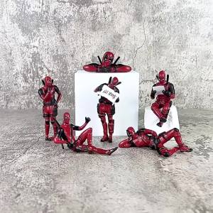 Bandai | New Anime Deadpool Action Figure Car Interior Decoration Toys Sitting Model X-Men Mini Figurine Pendant Car Accessories Kid Gift