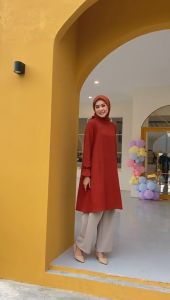 Dostifashion Tasya Tunik | Tunik Wanita Pinggang Tali | Atasan Tunik Lengan Terompet