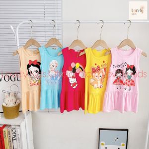 [Sale Hè]Váy Đầm Sát Nách Mùa Hè Cho Bé Gái 1-5 Tuổi Minky Mom Váy Đầm Thun Lạnh Sát Nách Mùa Hè Cho Bé Gái ĐẦM SÁT NÁCH Lovely Kids Official Store