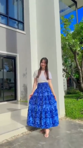 กระโปรงลายช้าง กระโปรงมารุ ผ้าไหมอิตาลี ผลิตจากไทย💯%สวยมาก พร้อมส่ง