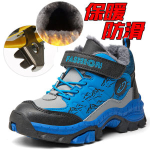 New 2024 Childrens Snow Boots Fleece Lined Outdoor Sports Shoes Boys Warm Cotton Shoes Anti Slip Winter Booties for Kids