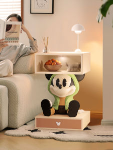 Creative Mickey Childrens Room Sofa Side Table Storage Cabinet Resin Corner Table Bedroom Nightstand Cute Tea Table