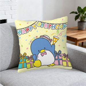 Sanrio | Sanrio Sam the Penguin Funny Pillow Case Silky Short Plush with Dustproof Sofa Cushion Cover for Home Decor