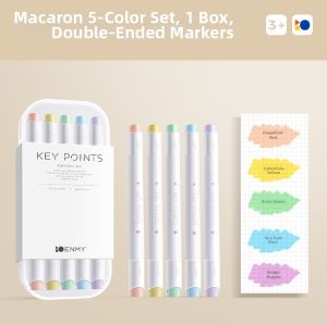 ENMI | Fluorescent Double-ended Highlighter Colorful Quick-drying No Smear Non-toxic Pen for Students Handwriting and Notes