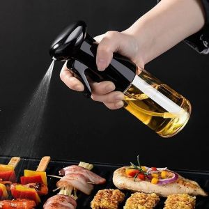 Đen nhà bếp Chai nhớt nấu ăn phun dầu 200ml khí nén bình xịt tập thể dục thịt nướng phun dầu Dispenser
