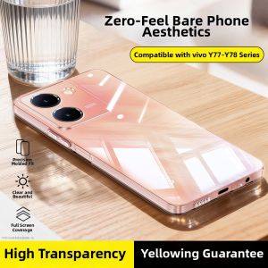 DAOWAIREN | Transparent Soft Silicone Case for Vivoy78 and Compatible Models Full Coverage Ultra-thin Shockproof 10 Curved Screen Design