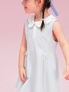 2-12 ปี สาวฤดูร้อน ชุดเดรสเด็กผู้หญิง แขนกุด คอเสื้ ออกแบบด้วยลูกไม้ ใส่สบาย ระบายอากาศได้ดี