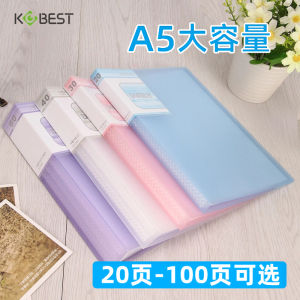 Thickened A5 File Folder 100 Pages Student Multi-layer Transparent Index Card Holder A4  Paper Folder 32K Drawing Folder
