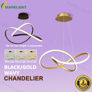 Modern Tri Color Chandelier Ceiling Lights Nordic LED Pendant Lamp Adjustable Hanging Lamp For Living Room Dining Room Bedroom Kitchen Drop Light MARELIGHT