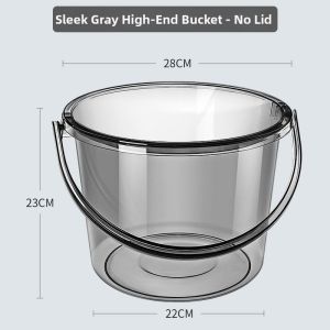 Large Transparent Dorm Bath Bucket Portable and Seat