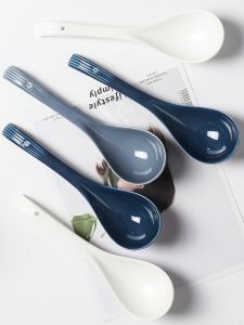 Muỗng Canh Gốm Sứ Lớn Sử Dụng Tại Nhà Tay Cầm Dài Underglaze彩gàu Múc Canh Cho Cháo Và Cháo Cơm Mỏng