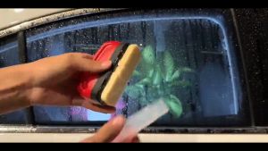 Glass oil film cleaning brush Oil Water Stain Rain AntiFog Cleaning Brush Sponge Pemontiran mudah