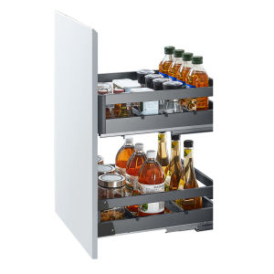 HIGOLD | Double Layer Drawer Built-in 304 Stainless Steel Kitchen Cabinet Storage Organizer
