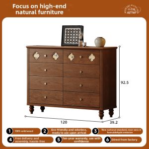 HESHIBOYA | Vintage Solid Wood Storage Drawer Cabinet