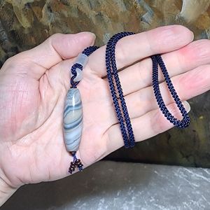 43.3mm Premium Tibetan Sardonyx Natural Eye Buddha Eye Dzi pendant blue hue cream white 精品藏传缠丝玛瑙蓝沁奶白天眼佛眼黄财神天珠