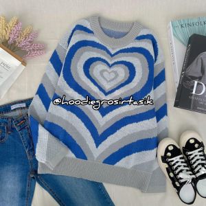 SWEATER RAJUT BIG LOVE PREMIUM - CREWNECK BIG LOVE - ATASAN RAJUT WANITA