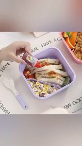 Kotak Makan Set CT 0376 Lunchbox Tempat Makan 800 ml Set Botol 500 ml Kapasitas Besar Free Sendok