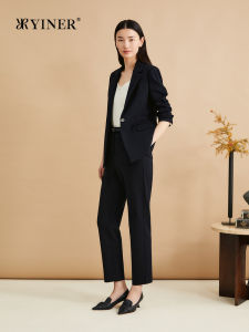 French Style Single Button Merino Wool Blend Blazer