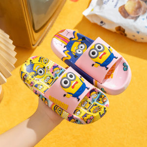 Summer New Arrival Minions Kids Slippers Indoor Cute Home Non Slip Matching Boys and Girls Bathroom Slippers