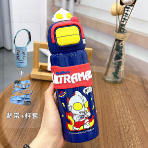 อุปกรณ์ดื่มน้ำแบบมีซิปสำหรับเด็ก ท่อสูบสำหรับนักเรียน กระป๋องเก็บความร้อนแบบ 316 คู่ กระป๋องน้ำสำหรับเด็กอนุบาล