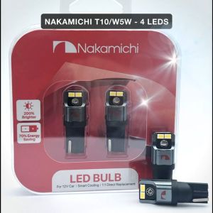 2PCS Nakamichi 4LED T10/W5W Car Small Headlight Dome Light Trunk Light Side Door Light License Plate Light Interior Lamp