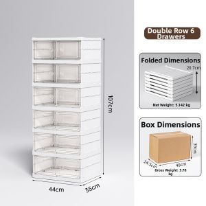 DIHUANTUO | Folding Transparent Shoe Box Organizer Plastic