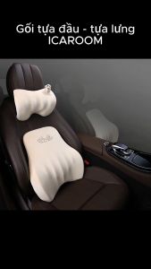 Gối tựa đầu - tựa lưng ICAROOM cao su non dành cho xe ô tô và ghế văn phòng chống đau lưng