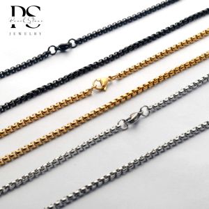 Peachstone Titanium Steel 3mm Thick Leisure Style Long Chain Necklace for Men and Women