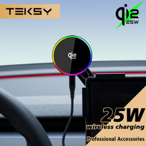 Qi2.2 25W Car Phone Mount Holder Magnetic Wireless Charger Compatible with MagSafe for Tesla Model Y L JUNIPER 3 HIGHLAND 2026