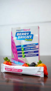 HealthBlend Berry Bright Plus Eye Health Supplement Powder Drink with Lutein Zeaxanthin & Collagen - Mixed Berries 7 Sachets x 15g