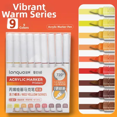 Languo | Drawing Acrylic Markers Set Non-see-through Overlayer