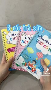 Bộ 3 cuốn vở viết tự xóa Thanh Nga: luyện nét cơ bản luyện chữ số đẹp kèm bút ngòi và đệm tay bút cho bé Rio Store