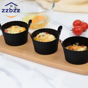 3pcs Silicone Air Fryer Egg Poacher Cupcake Baking Cups Reusable Non-Stick Ramekins for Air Fryer Ov