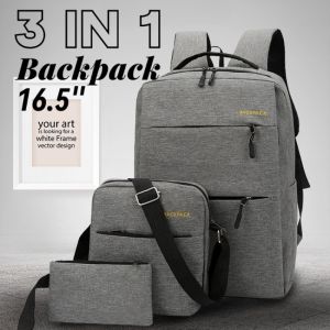 3 in 1 Fashion Korean Backpack for men School Bag Waterproof Backpack Travel Bag Large Capacity