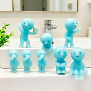 Bandai | Surprise Gift Bathroom series multiple doll green noctilucent mysterious blind box action figures decoration model for toys