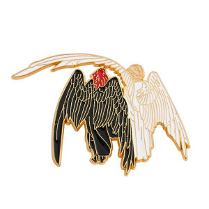 Bandai | Good Omens Ineffable Husbands Angel & Demon Hard Metal Pin Angel Demon Badge Aziraphale And Crowley Accessories