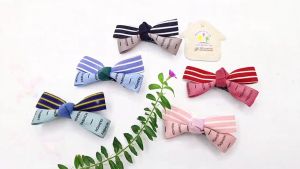 Kẹp tóc nữ Hàn Quốc cute phụ kiện nữ mỏ vịt cặp tóc mái cho bé gái kẹp mái vải nơ sọc cá tính - thương hiệu VỢ CHỒNG TÔI