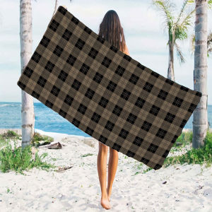 BILIBILI | Dark Brown Plaid Beach Towels Ultra Lightweight Quick Drying Super Absorbent Summer Essential Fast-Drying Towel for Beach