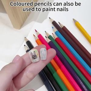 12 Colors Water-Soluble Nail Art Pencils Set Non-Fade DIY Drawing Pen for Nail Design Professional Nail Artist Painting Tools