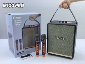 (ปรับเบสได้) ลำโพงบลูทูธรุ่น M100PRO 30วัตต์+5วัตต์เบส ฟรีไมค์ลอย2ตัว รองรับ Bluetooth/SD/AUX/USB/กีตาร์/ไมโครโฟน เบสดีมาก Bluetooth Speaker