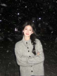 Elegant Grey High Collar Knitted Sweater Womens Loose Lazy Style Outerwear Autumn Winter Fashion Trend Button up Cardigan Coat