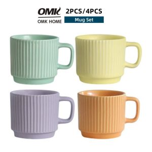 OMK 260ML Ceramic mug set Nordic style coffee cups set 2PCS/4PCS