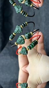 vòng tay nữ hồ ly chúa ngọc cẩm thạch tự nhiên mix đồng điếusen cẩm thạch vipvòng tay đá phong thủytrang sức thiết kế đủ hóa đơn thẻ bảo hành