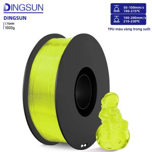 Sợi Nhựa In 3D TPU 95A Tốc Độ Cao 1.75mm Trong Suốt Độ Chính Xác Kích Thước +/- 0.03mm Có Tùy Chọn 250g/500g/1KG