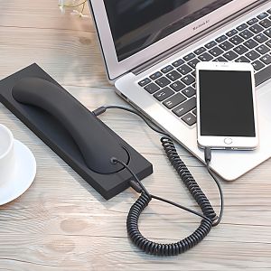 Đầu Nghe Máy Điện Thoại Di Động Kiểu Máy Bàn Cổ Điển Thương Mại Phụ Kiện Tai Nghe USB+3.5MM Không Chống Thấm Nước