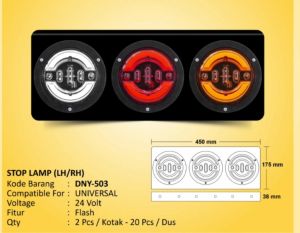 Lampu stop/stoplamp truk universal 24vol flash LED