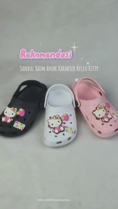 Sendal Slop Baim Anak Cewek Anti Slip Slippers Hello Kitty Sandal Slip On Trendy Lucu Terbaru