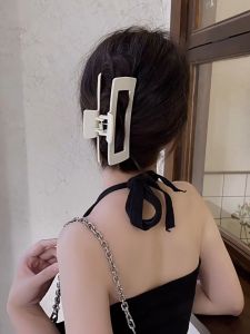 5.12inch Oversize Matte Hair Claws Trendy Rectangle Hair Clip For Girls Woman Shark Hair Clamp